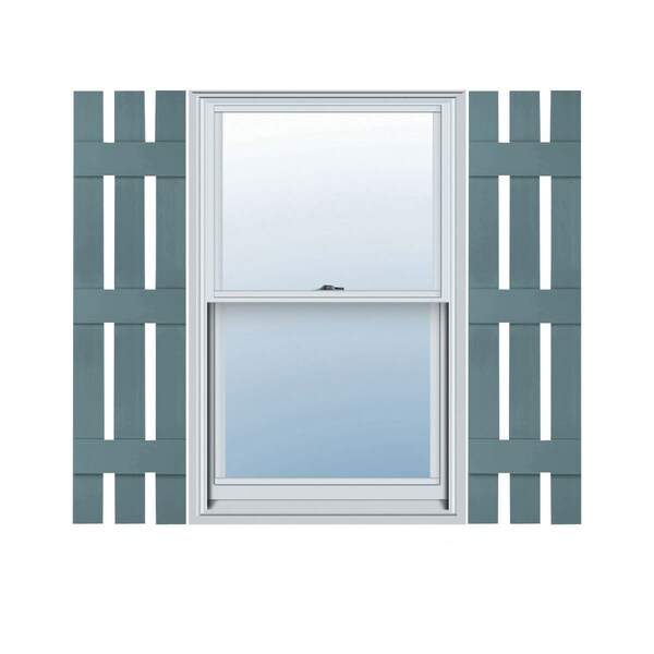 Ekena Millwork Lifetime Vinyl, TailorMade 3 Board Spaced (3 Batten), Board-n-Batten, Shutter Loks, LS3C12X06900WB, PR LS3C12X06900WB - main